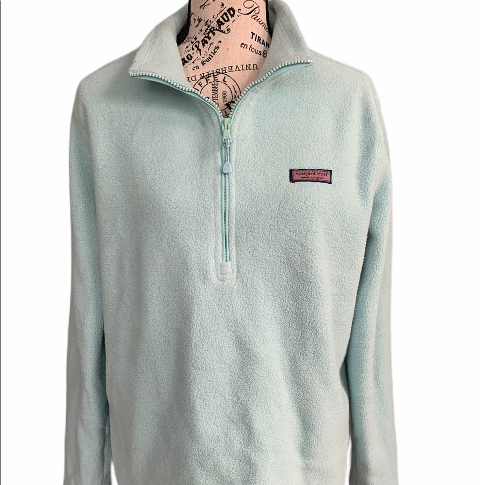 Vineyard Vines crystal blue sherpa pullover size L